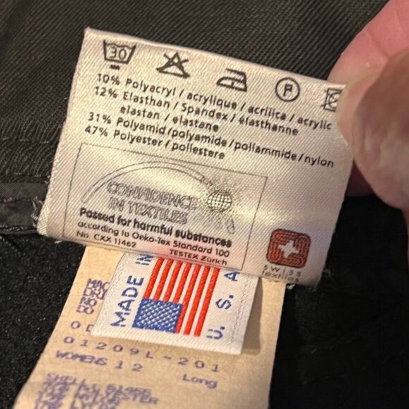 L.L. Bean Schoeller Women's Vintage Black Stirrup Ski Pants.  Size 12 Long - Picture 6 of 7